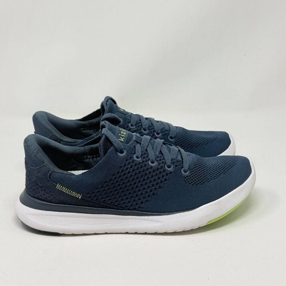 Kizik Lima Sneakers Womens 6.5 Wide Tidepool Blue Knit Slip In Handsfree Shoes